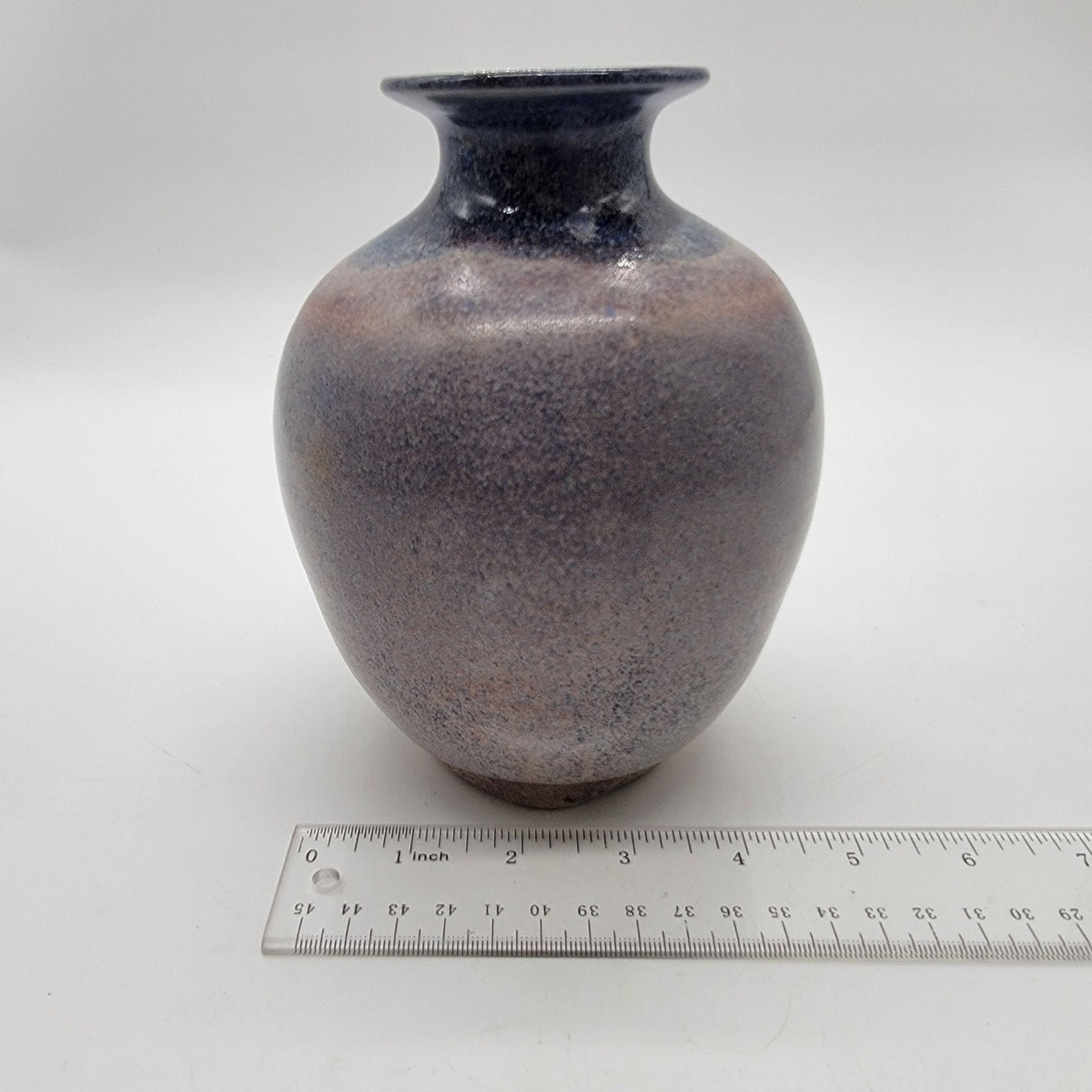 Modern Art Pottery Vase With Blue Interior Artist Signed