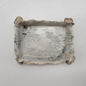 Roses & Lace Pottery Embossed Clay Trinket Dish