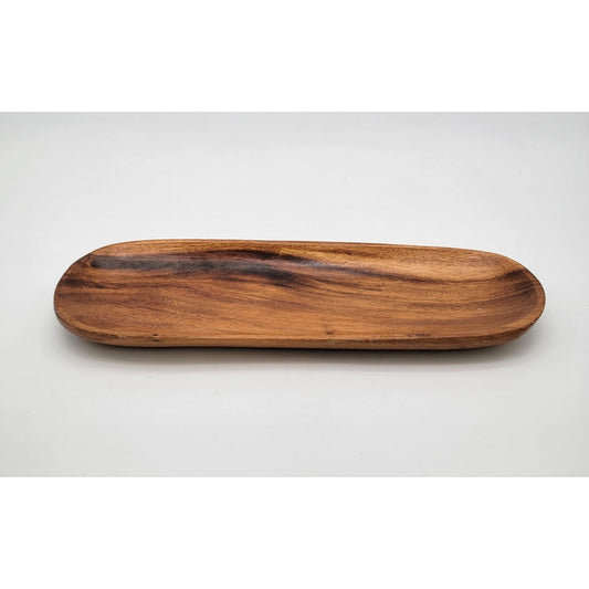 Oval Acacia Wood Serving Tray Bread Dish