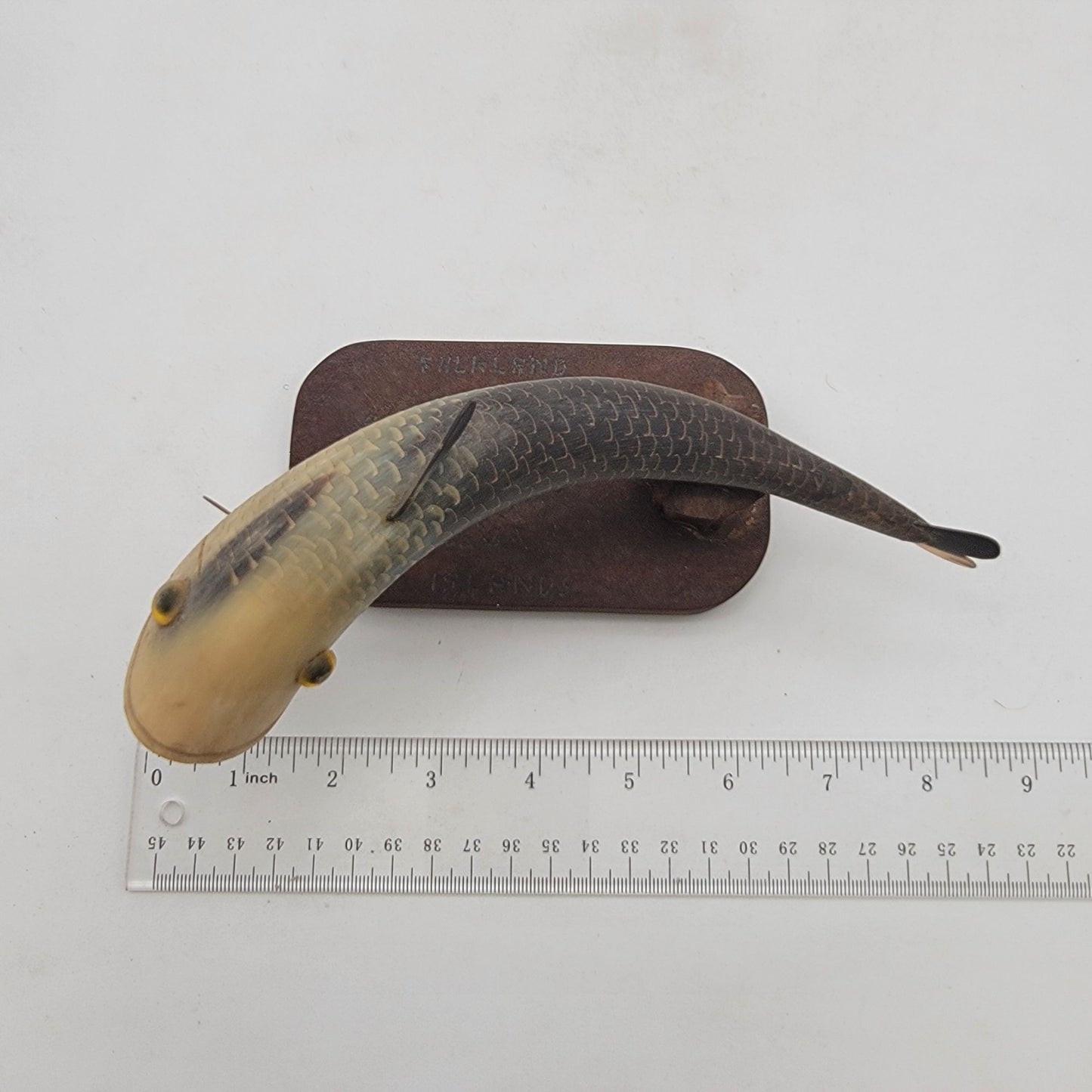 Hand Carved Horn Fish Sculpture By George Porter 1992