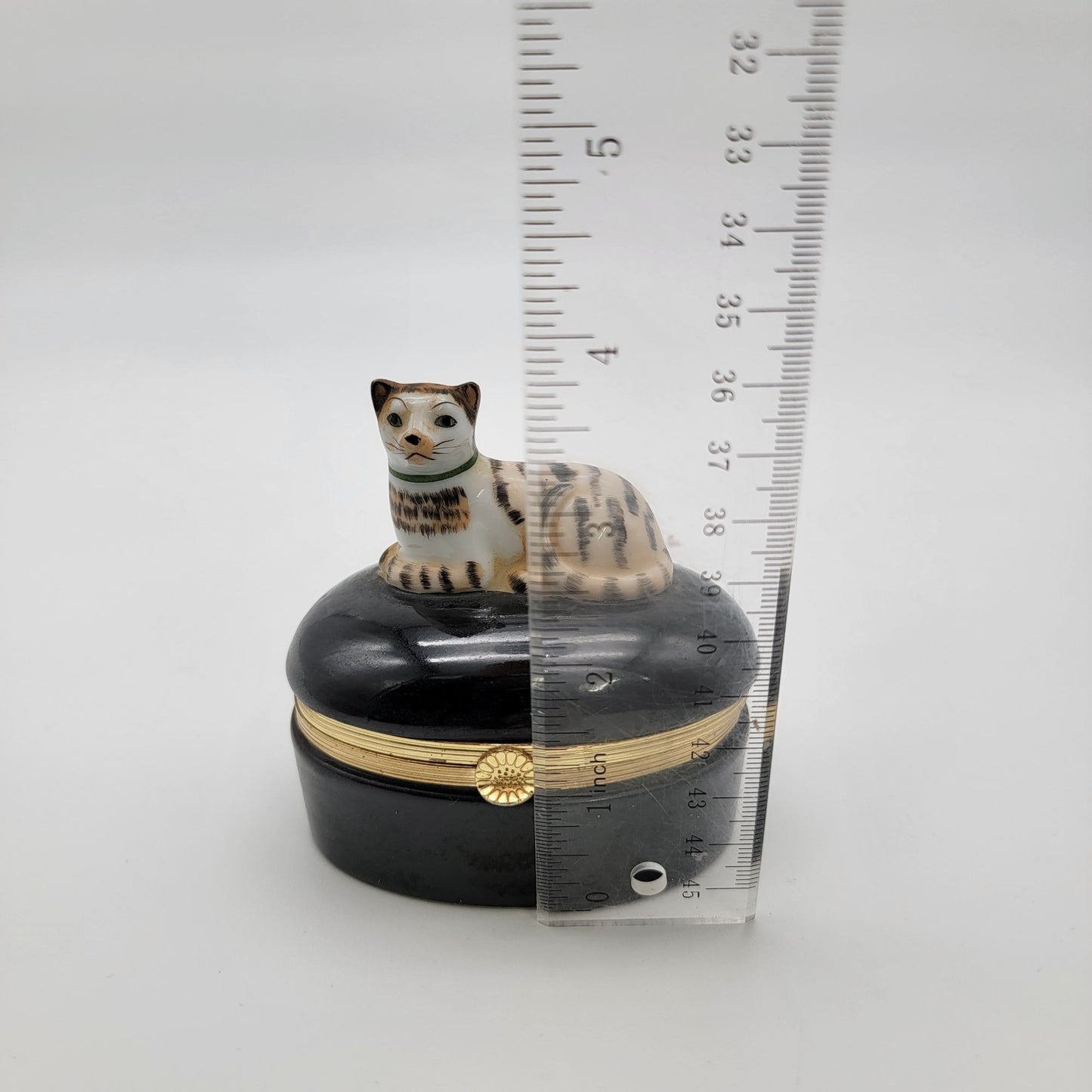 Vintage 1986 Fitz & Floyd Porcelain Cat Trinket Box