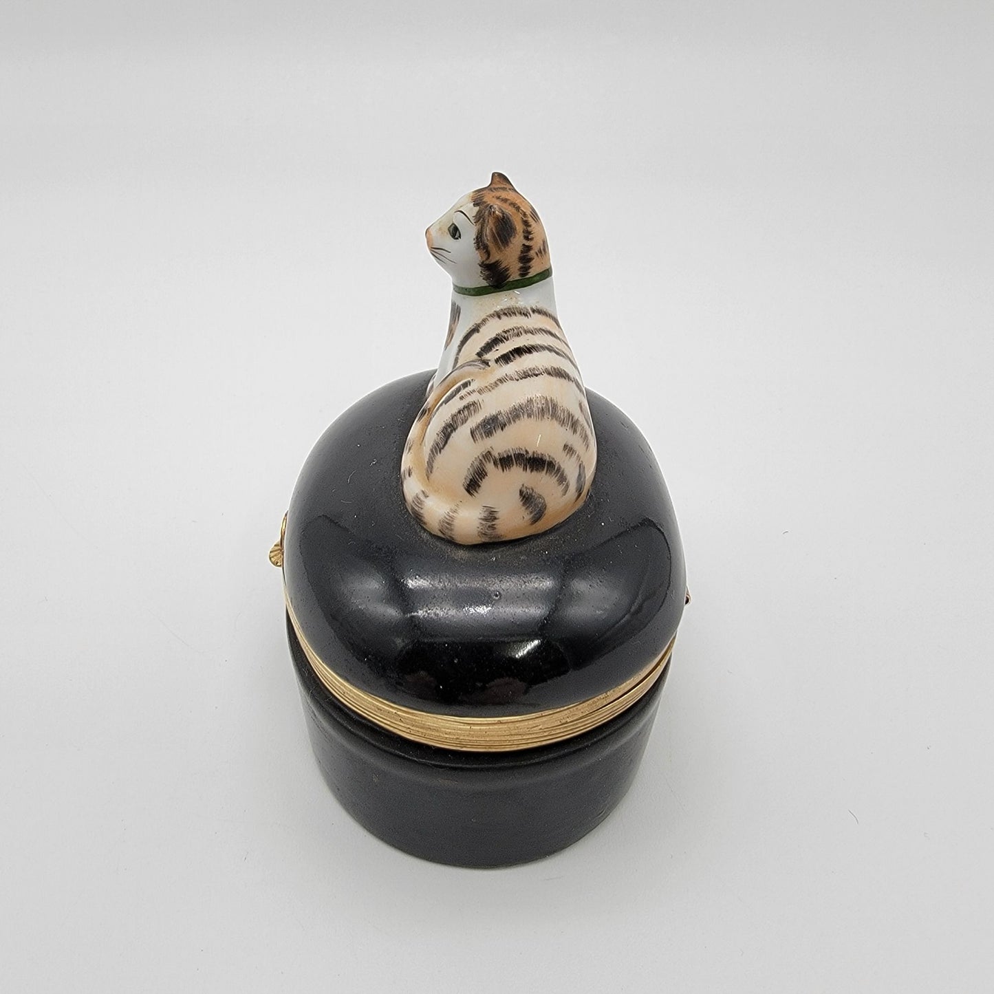 Vintage 1986 Fitz & Floyd Porcelain Cat Trinket Box