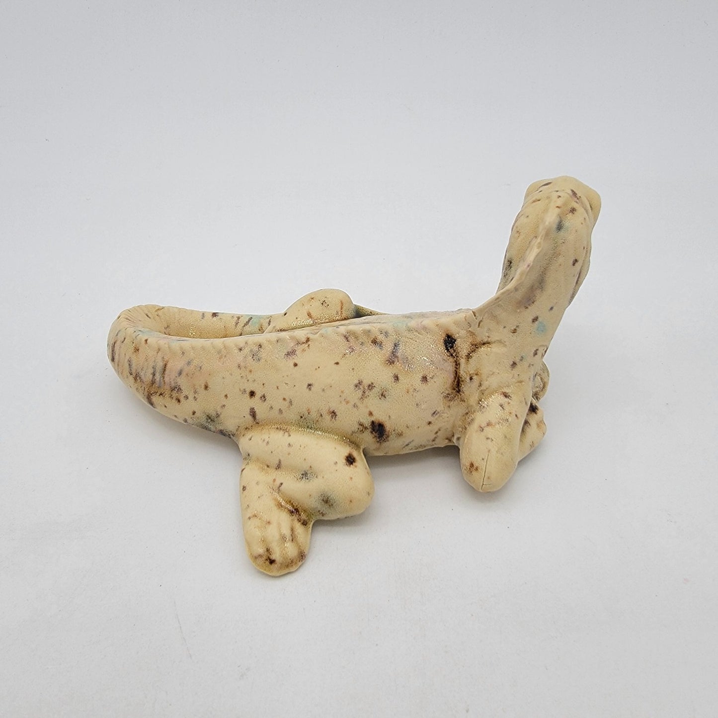 Art Pottery Iguana Lizard Sculpture Signed DF