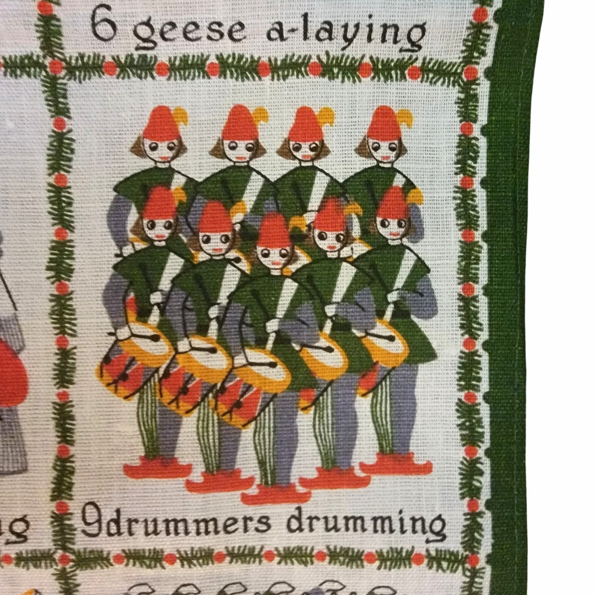 Vintage Ulster Weaver 12 Days Of Christmas Irish Linen Tea Towel