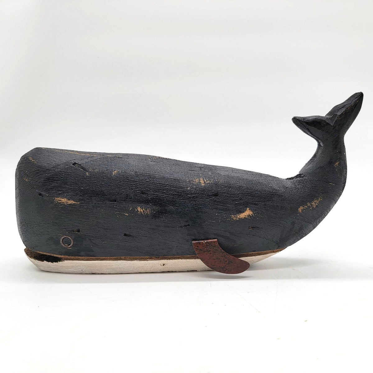 Carved Wood Sperm Whale Sculpture
