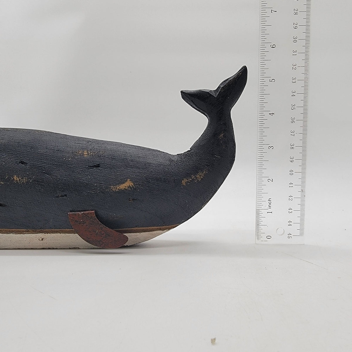 Carved Wood Sperm Whale Sculpture