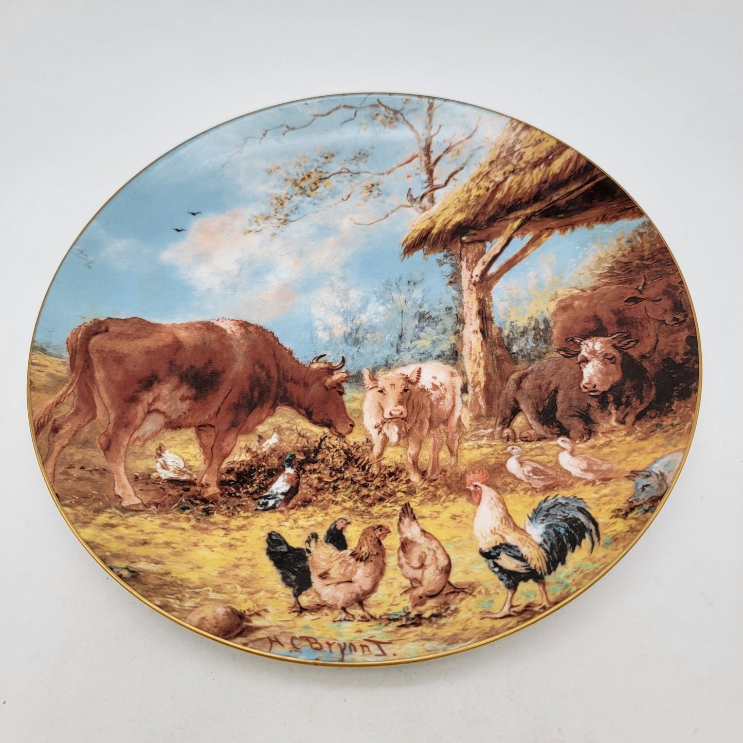 Royal Bayreuth Henry C. Bryant Farmyard Tranquility Collector Plate