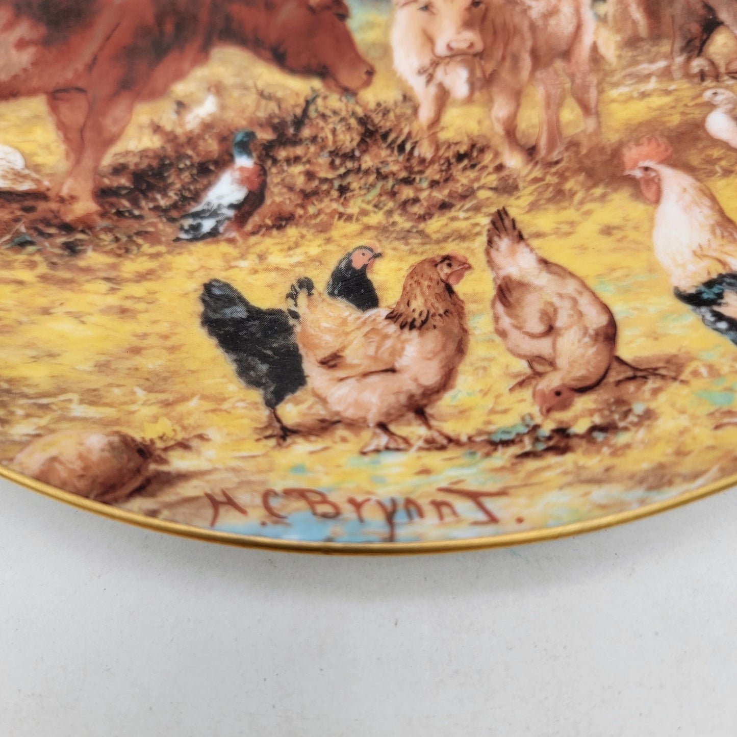 Royal Bayreuth Henry C. Bryant Farmyard Tranquility Collector Plate
