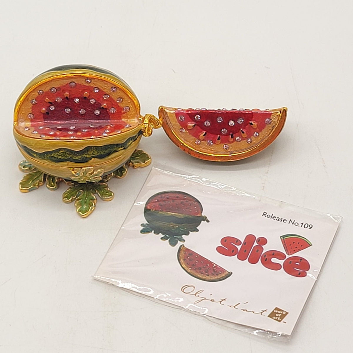 Objet D'Art Slice Watermelon Trinket Box Artform No. 109