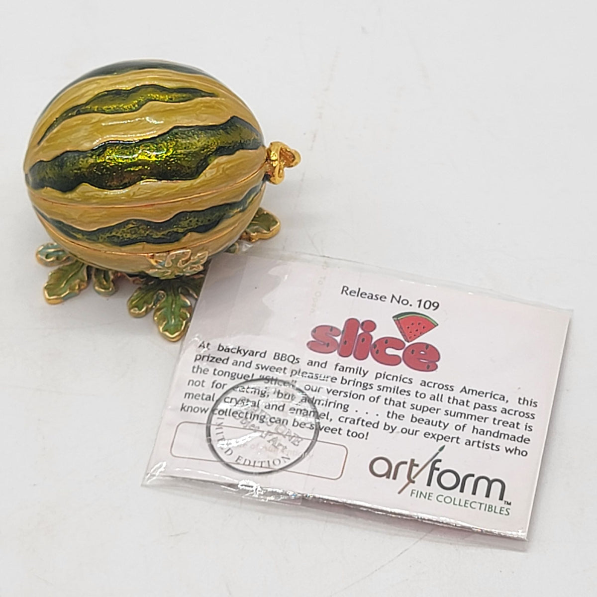 Objet D'Art Slice Watermelon Trinket Box Artform No. 109