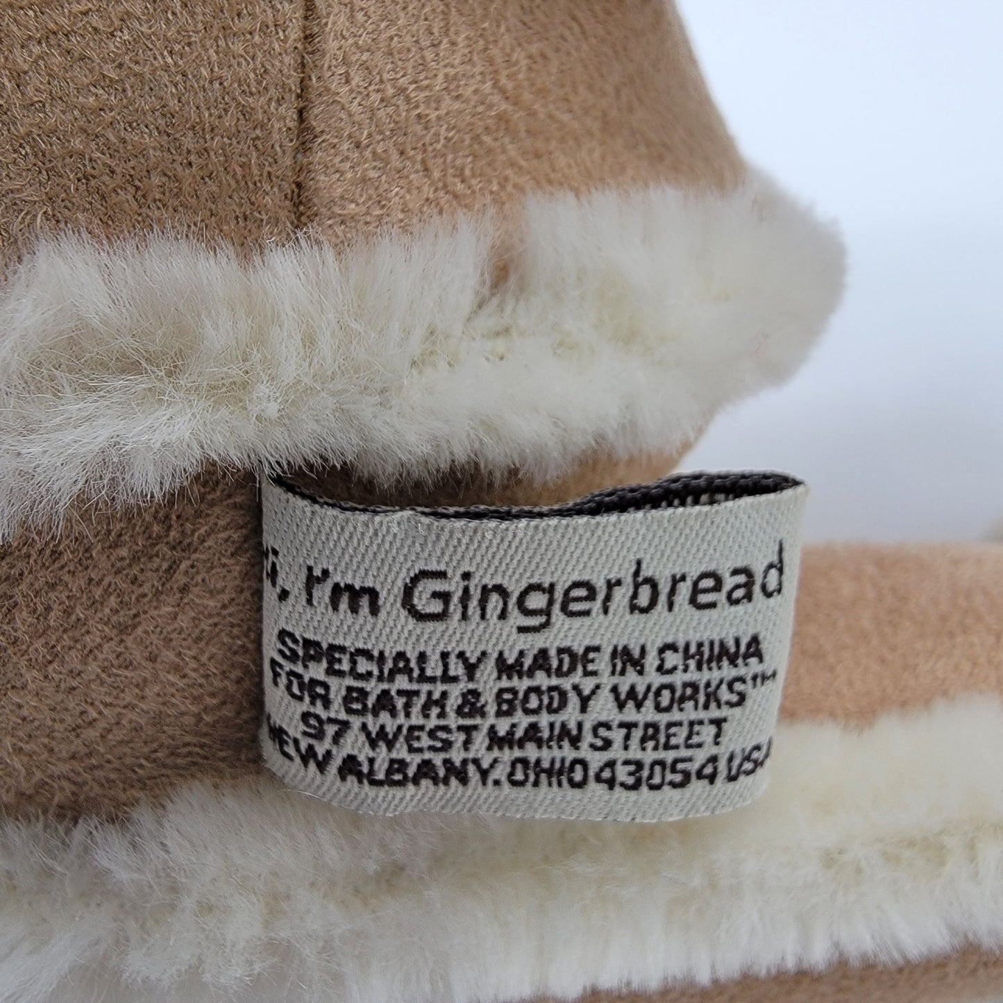 Bath & Body Works Gingerbread Faux Shearling Plush Teddy Bear
