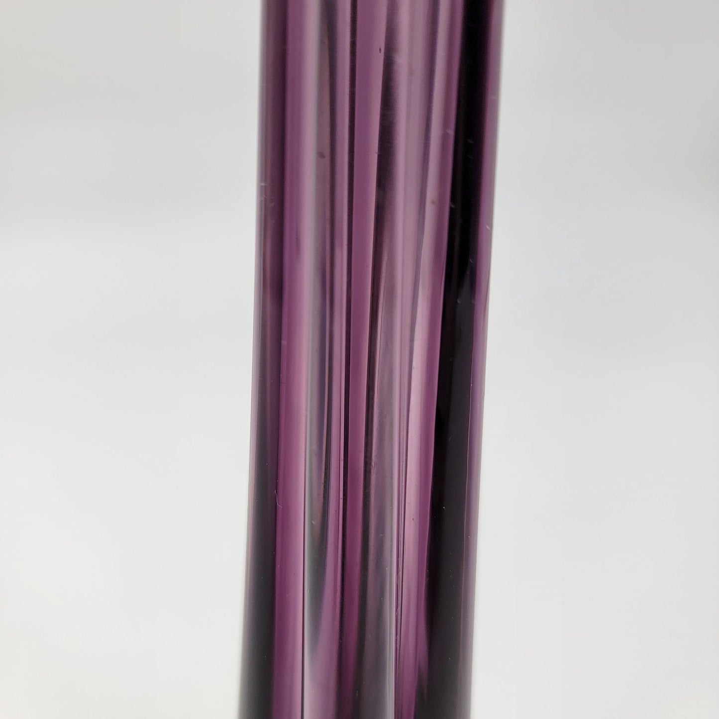 Vintage Amethyst Purple Art Glass Elephant Foot Vase 10.25"