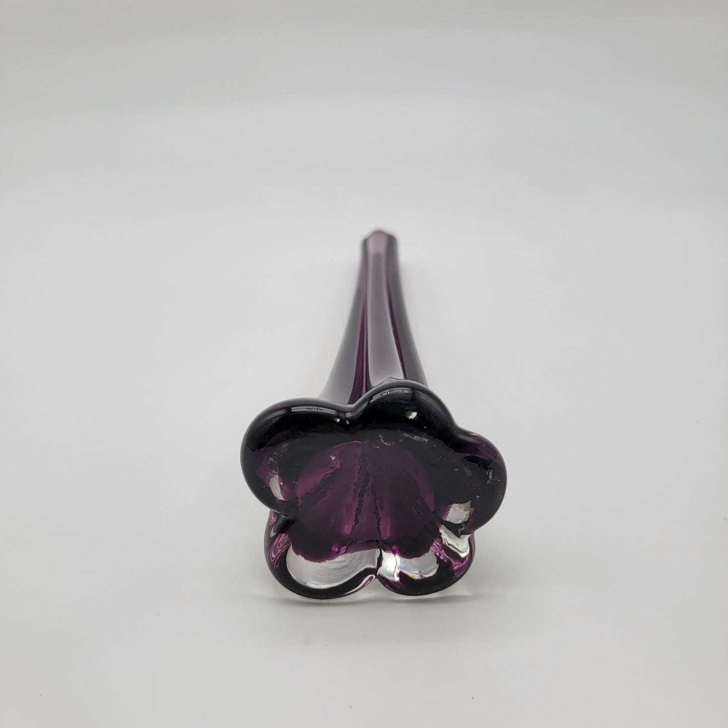 Vintage Amethyst Purple Art Glass Elephant Foot Vase 10.25"