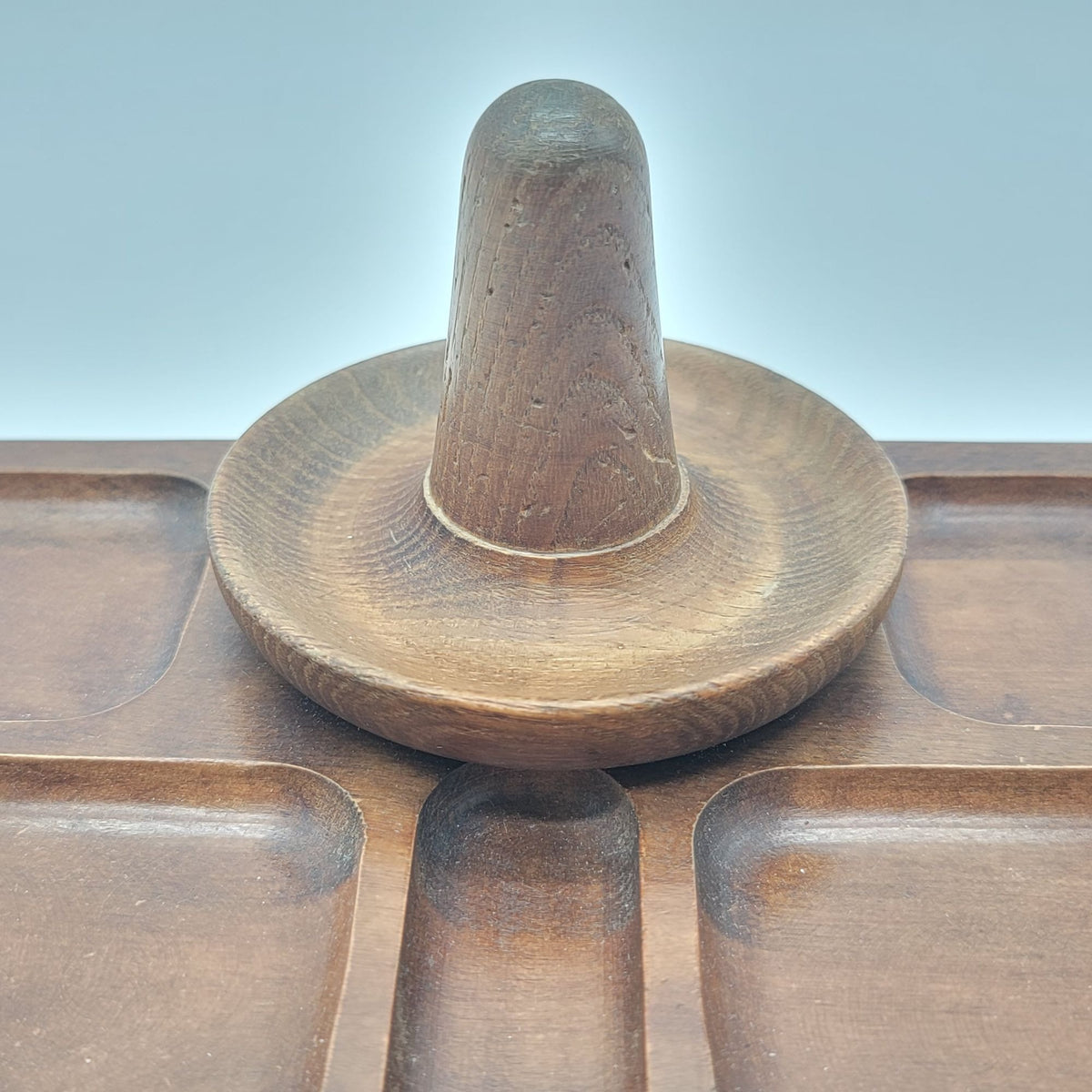 Zoo Line Mid-Century Wooden Ring Holder Vintage Jewelry Tray