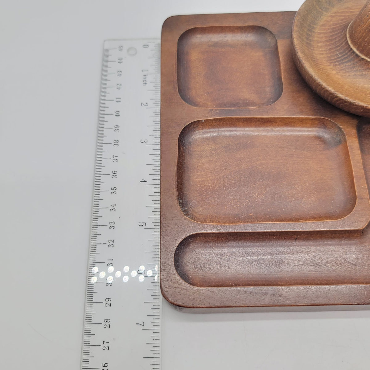 Zoo Line Mid-Century Wooden Ring Holder Vintage Jewelry Tray