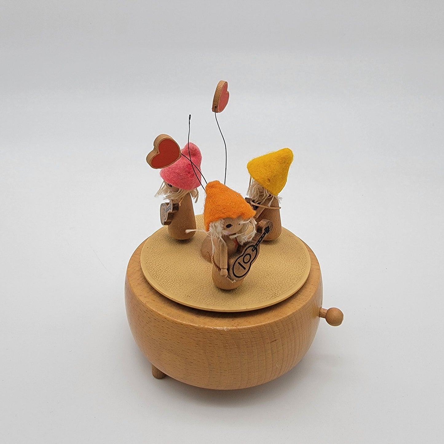 Vintage Gnome Schmid Japan Wood Music Box Plays "We've Only Just Begun"