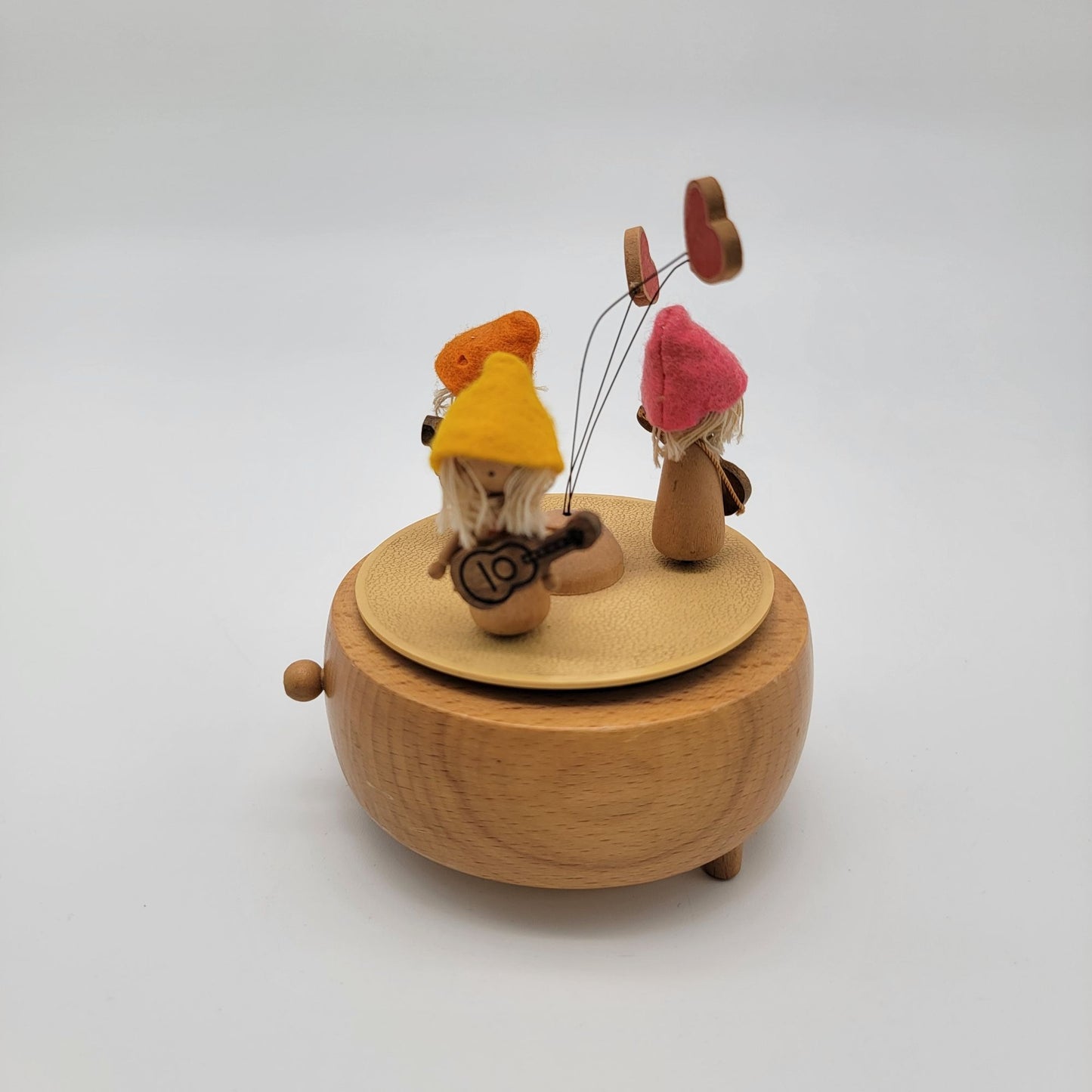 Vintage Gnome Schmid Japan Wood Music Box Plays "We've Only Just Begun"