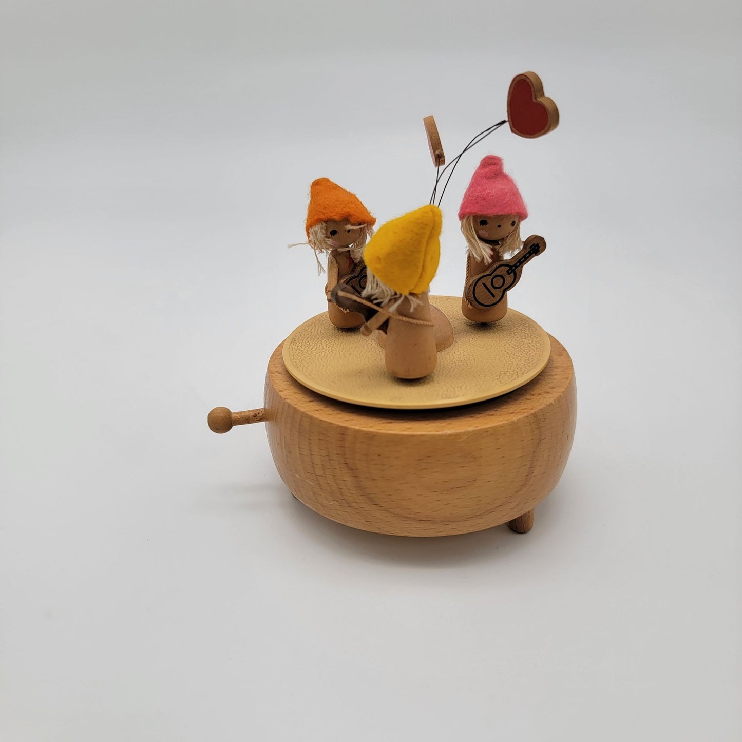 Vintage Gnome Schmid Japan Wood Music Box Plays "We've Only Just Begun"