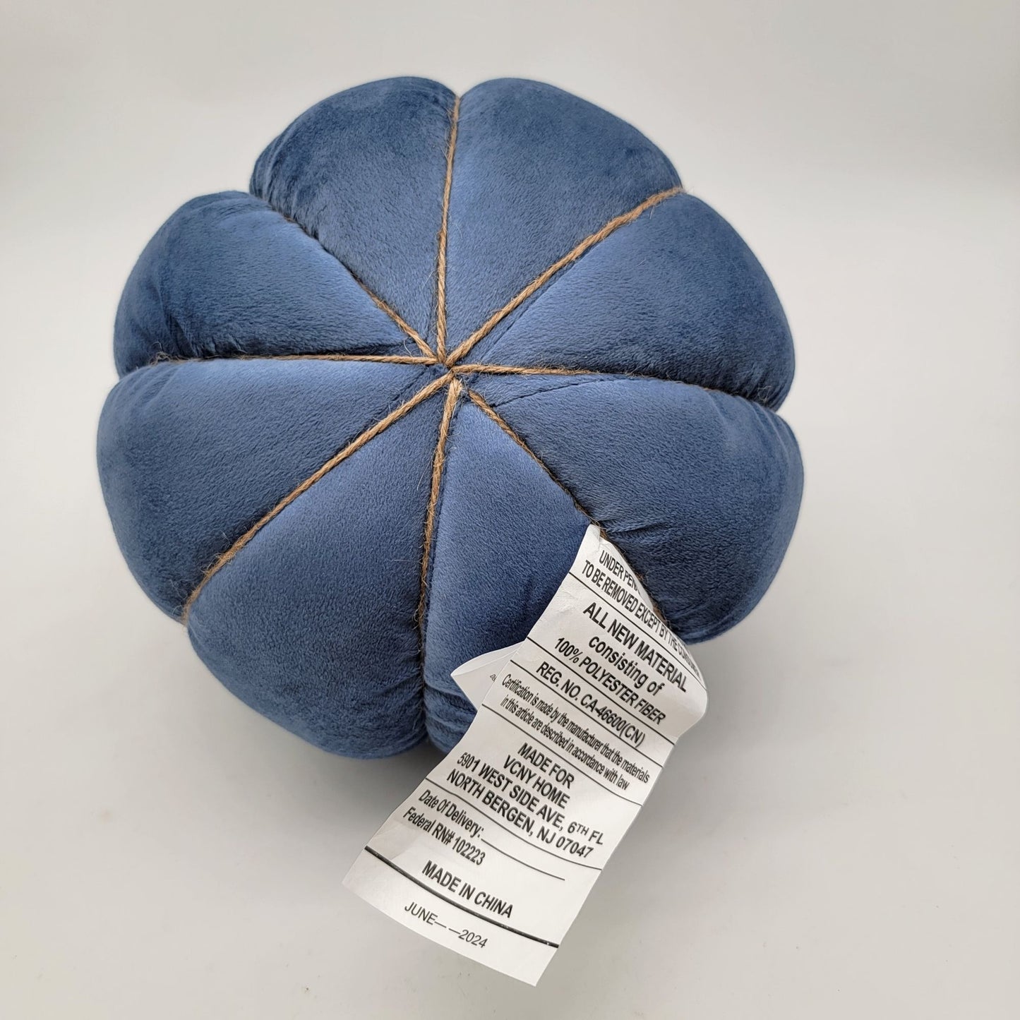 Plush Blue Pumpkin Fall Autumn Thanksgiving Decor