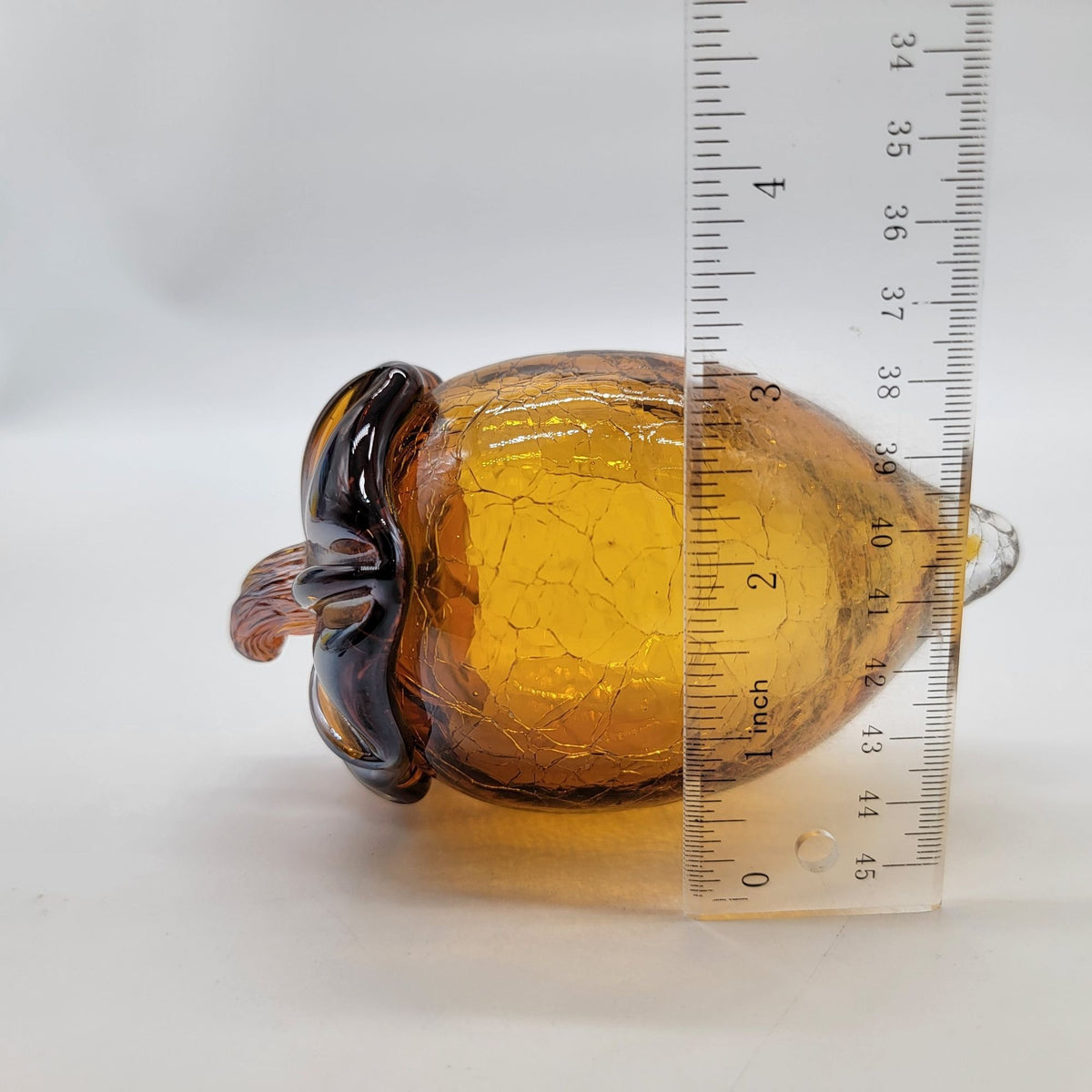 Pier 1 Imports Amber Crackle Glass Acorn