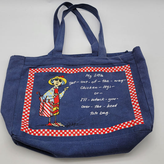 Vintage Maxine Navy Canvas Tote Bag