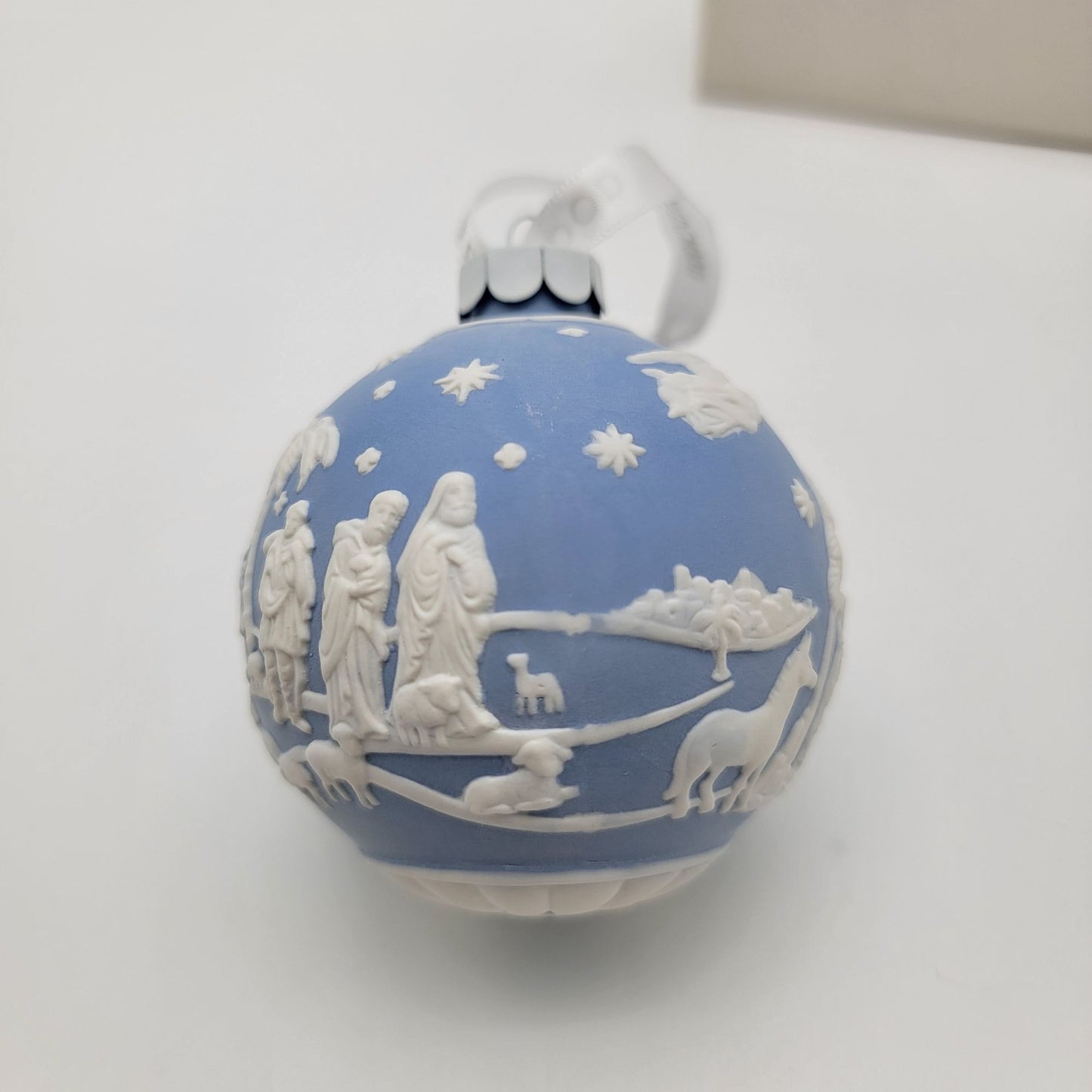 Wedgwood Blue Jasperware Nativity Christmas Ornament In Original Box 2013