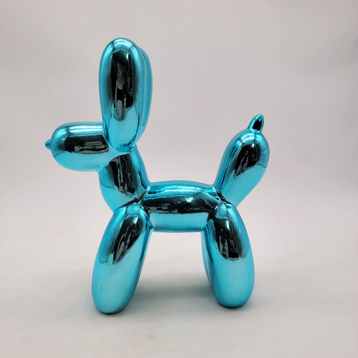 Metallic Blue Balloon Dog Figurine