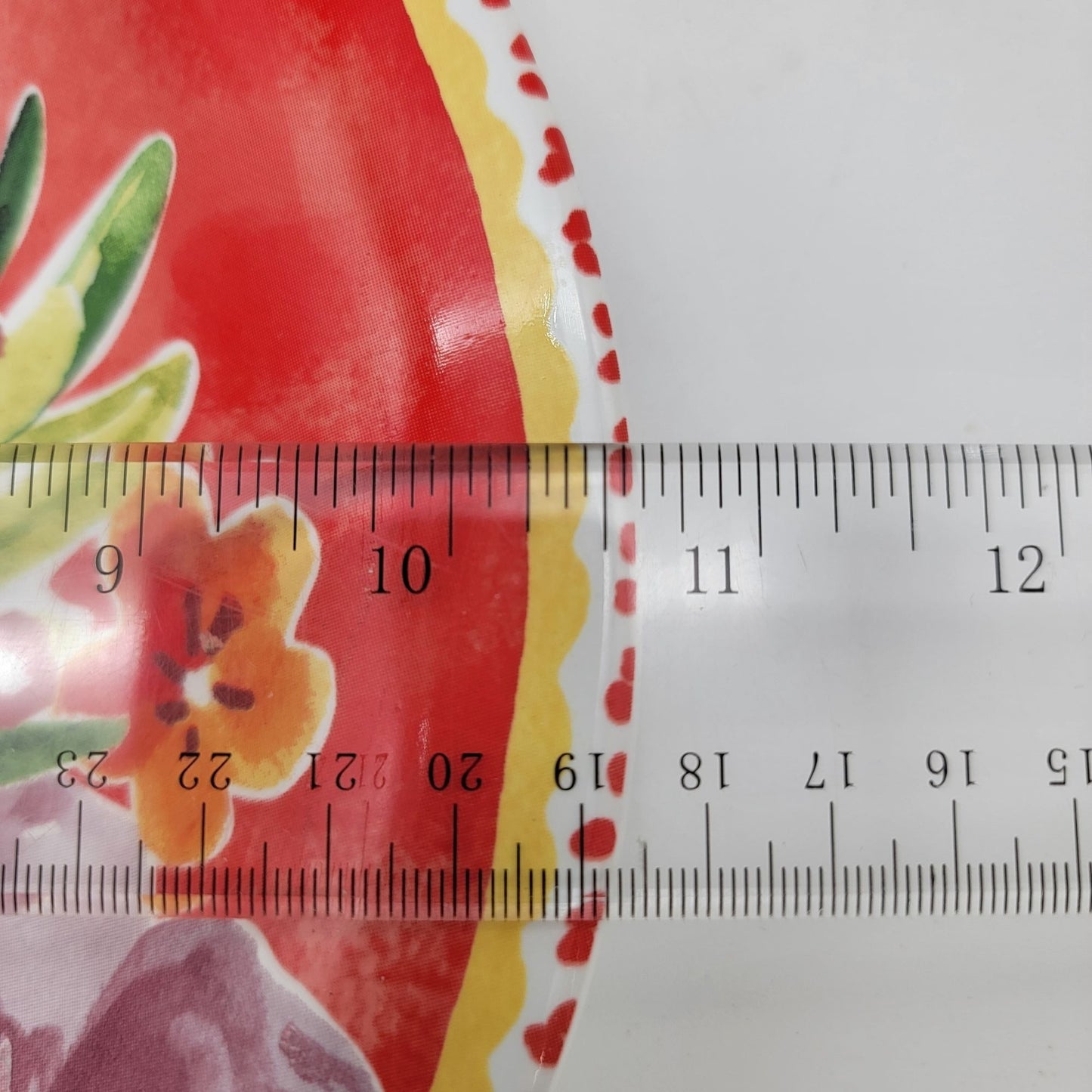 Pier 1 Imports Set Of 4 Floral Porcelain Dinner Plates Red Multicolor