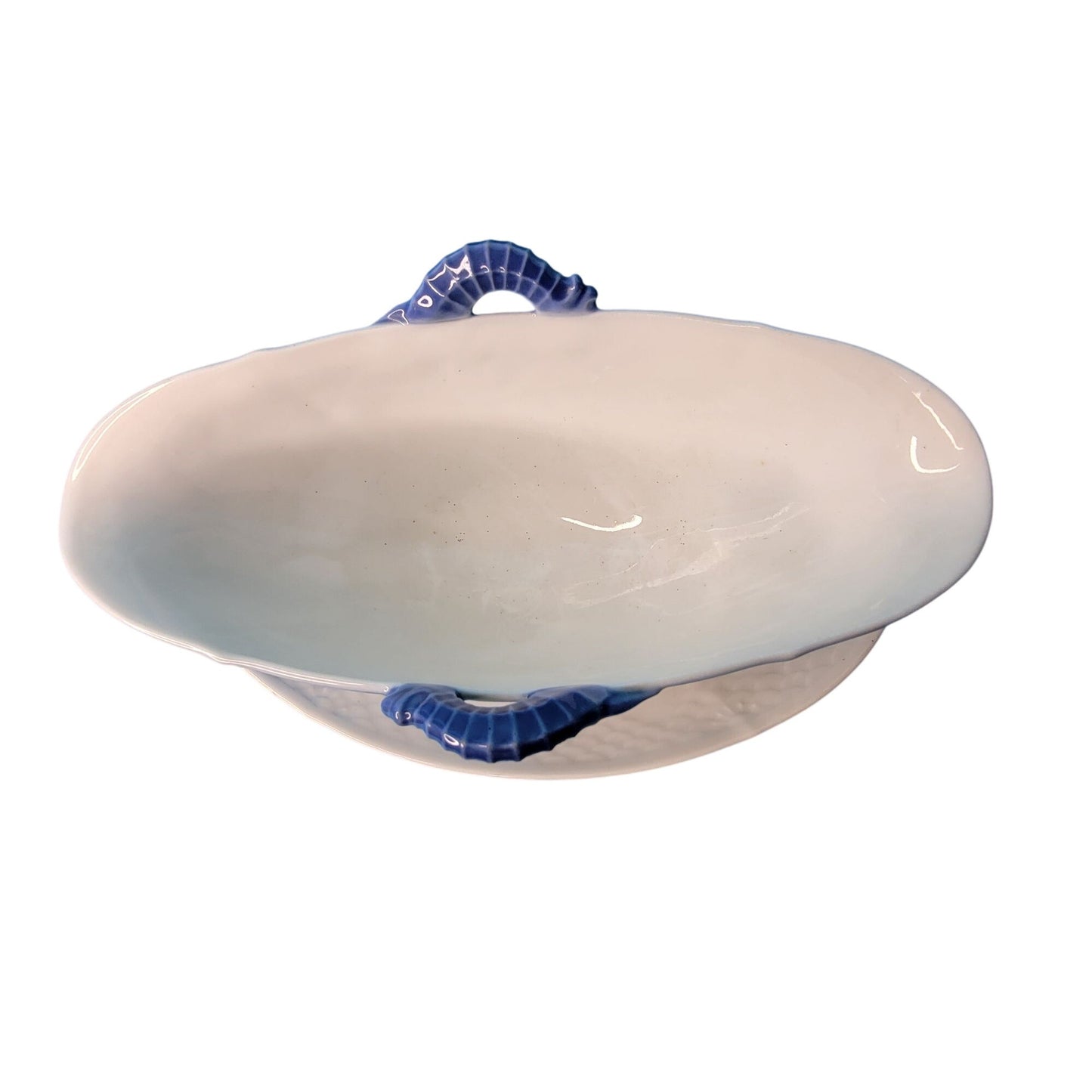 Bing & Grondahl Copenhagen Seagull Gravy Boat Attached Underplate Seahorse