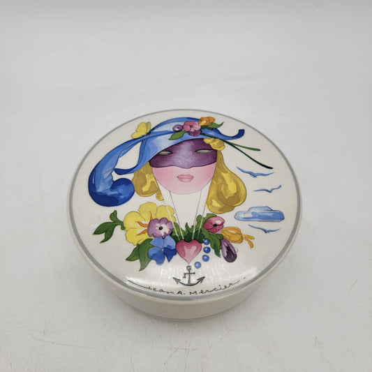 Villeroy & Boch Porcelain Trinket Box By Jean Mercier With Watercolor Design