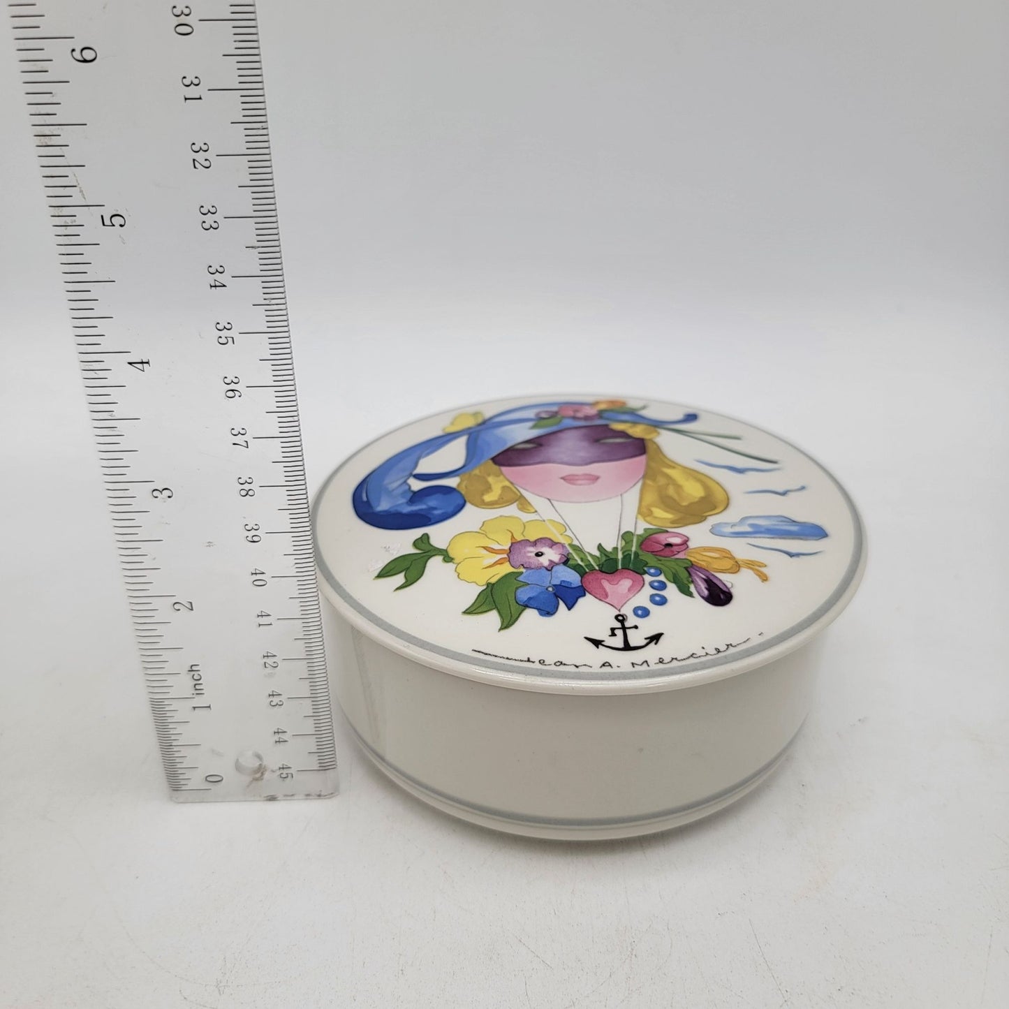 Villeroy & Boch Porcelain Trinket Box By Jean Mercier With Watercolor Design