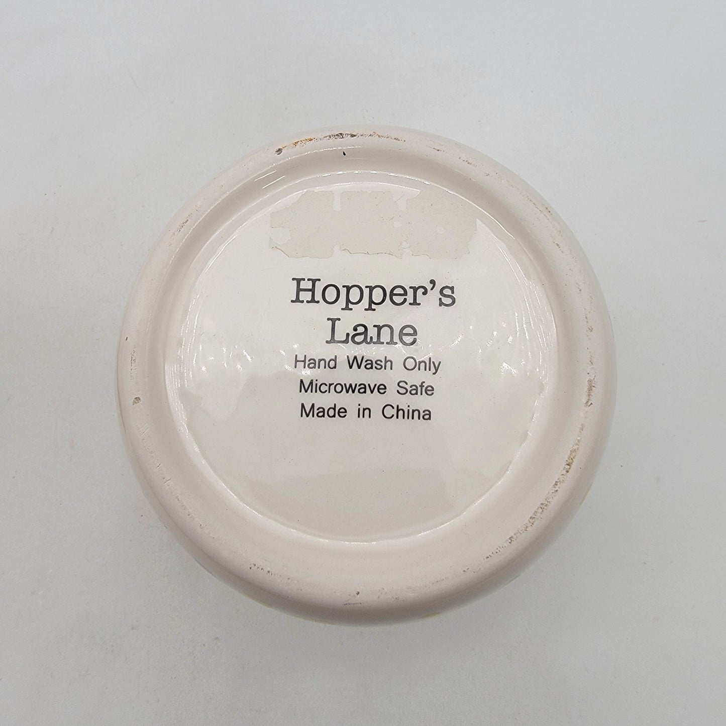 Hoppers Lane Bunny Rabbit Canister With Lid White & Pink Roses