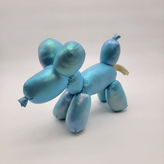 Metallic Blue Balloon Dog Plush