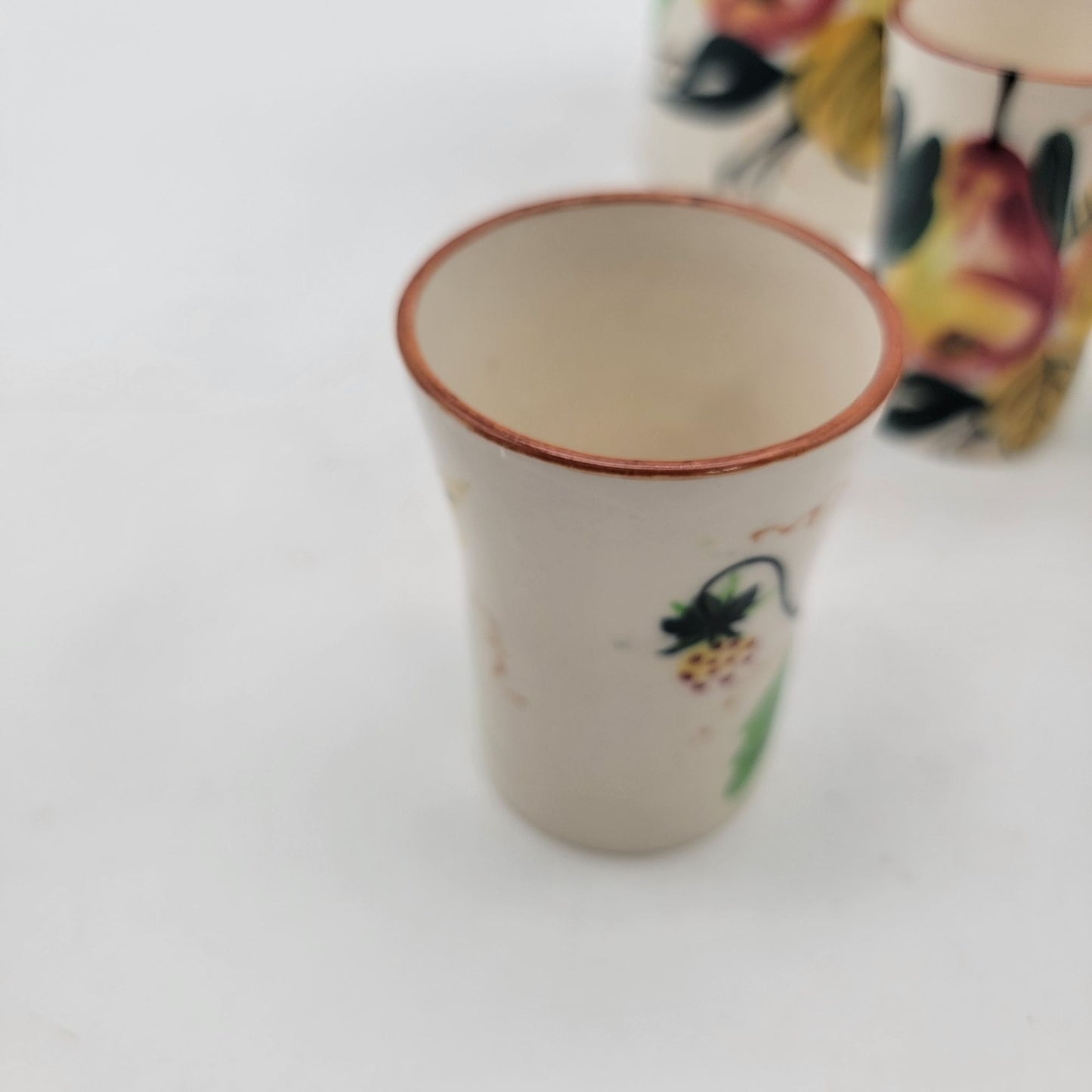 Vintage Nasco Pitcher & 3 Cup Set Floral Made In Japan