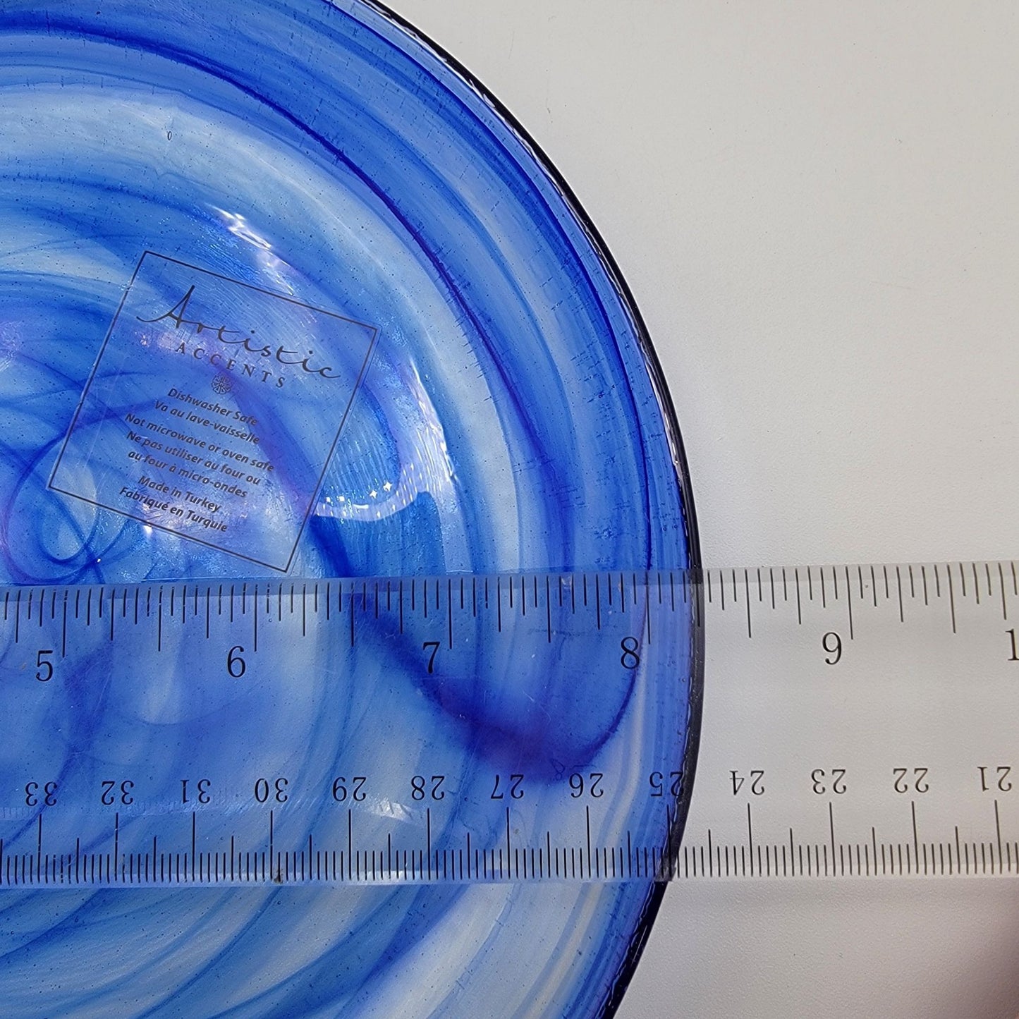Artistic Accents Turkish Blue Swirl Art Glass Plates  Set of 2