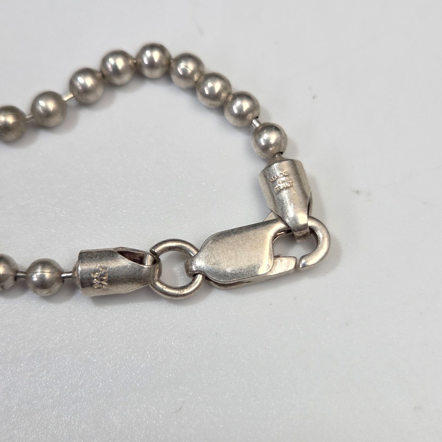 Vintage 925 Silver Black Onyx Pendant Necklace On 925 Silver Ball Chain Made in Italy