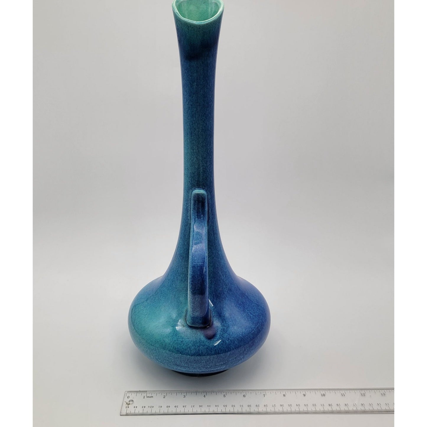 Royal Haeger Blue Drip Glaze Pottery Ewer Vase Vintage #408