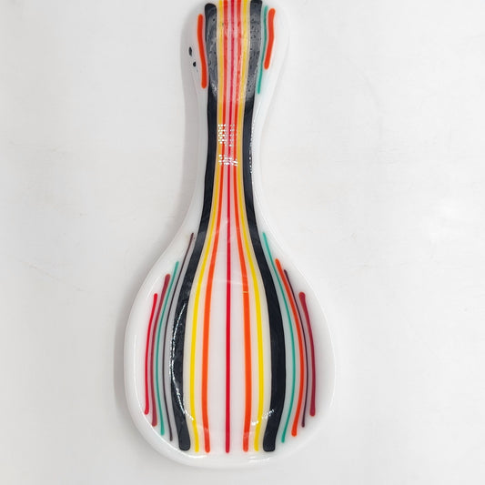 Colorful Fused Glass Striped Spoon Rest