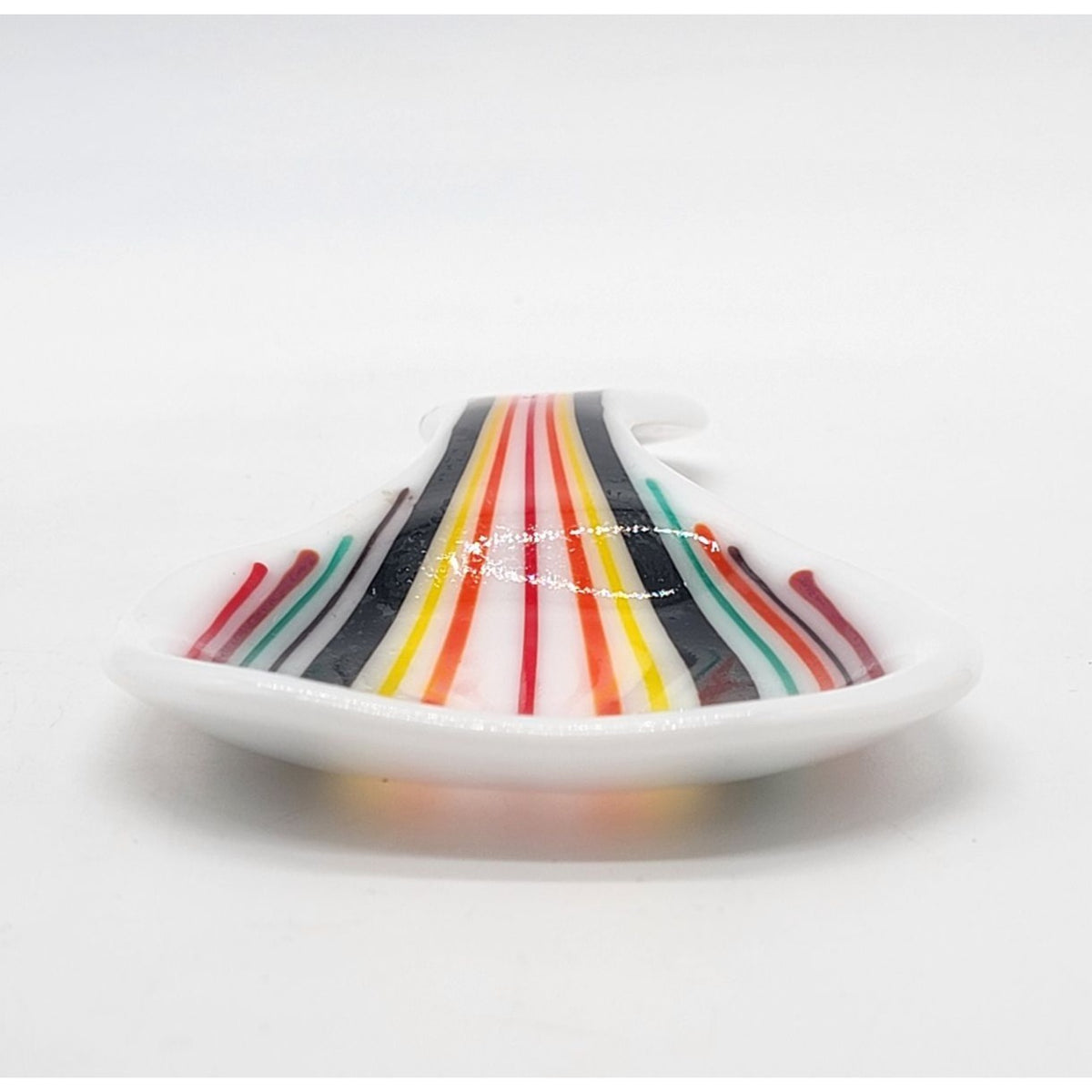 Colorful Fused Glass Striped Spoon Rest