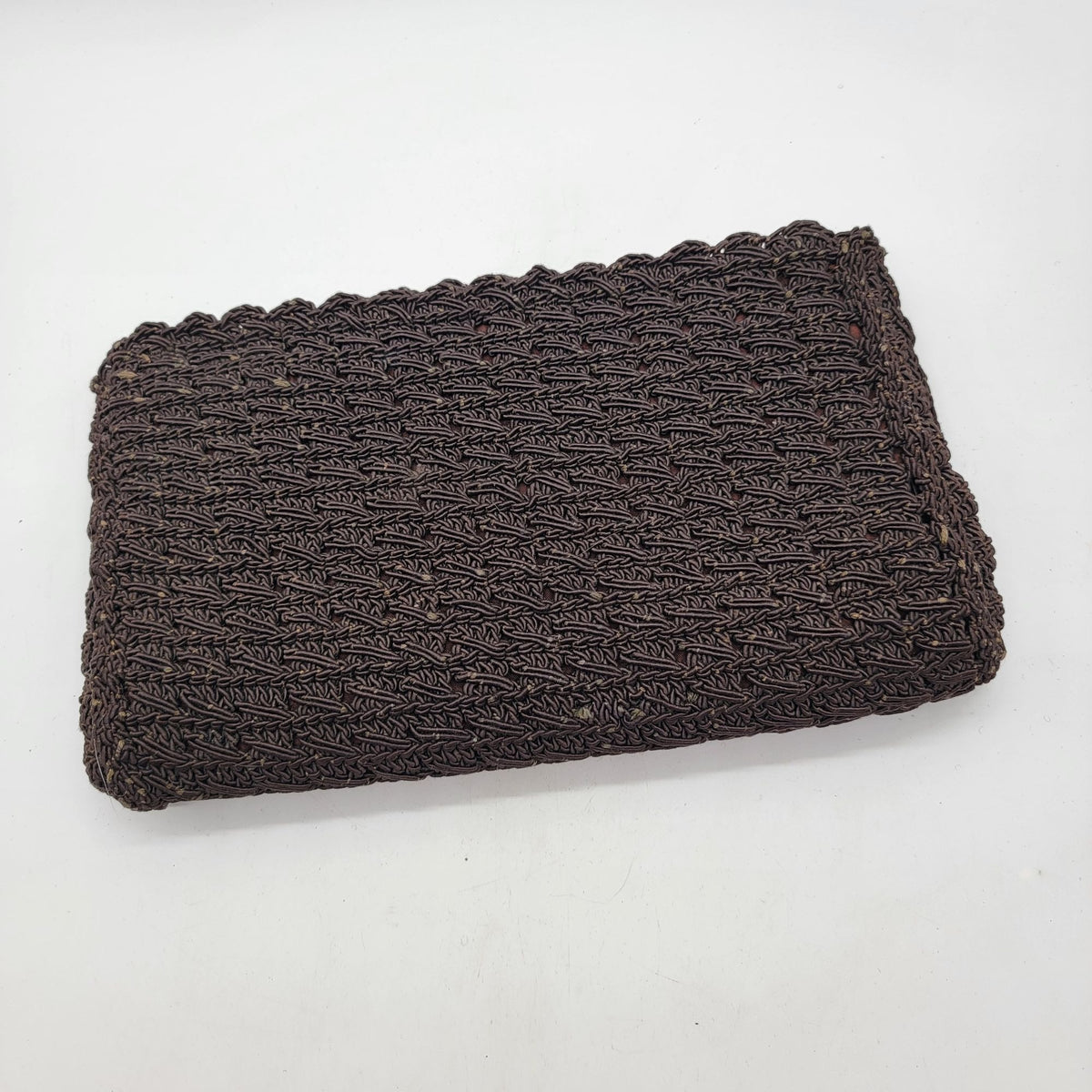 1940s Brown Corde Gimp Clutch Purse