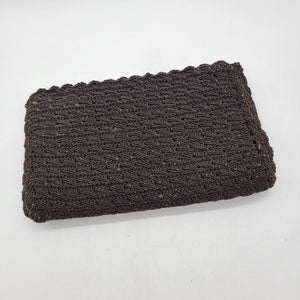 1940s Brown Corde Gimp Clutch Purse
