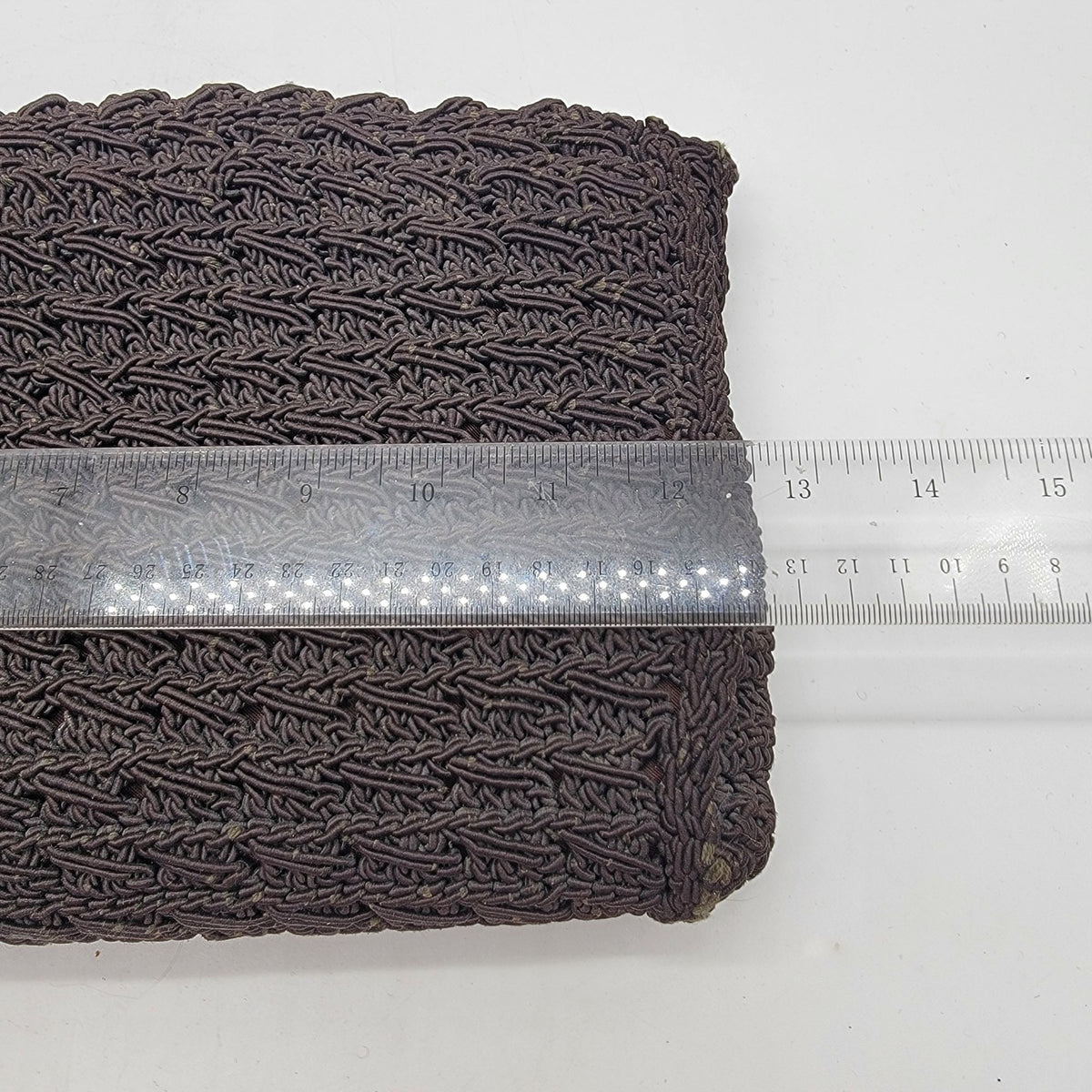 1940s Brown Corde Gimp Clutch Purse