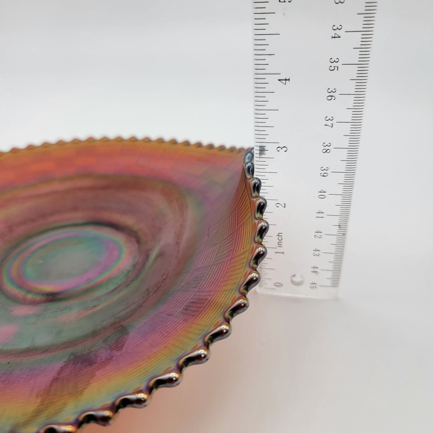 Vintage Northwood Carnival Glass Basketweave Handgrip Plate