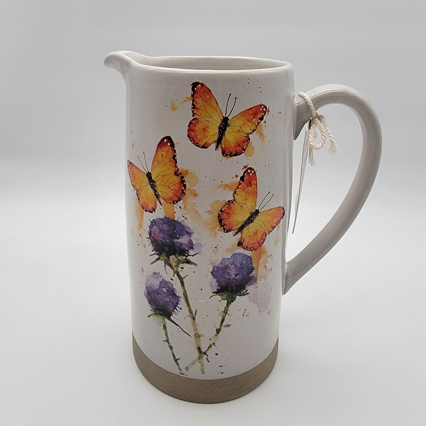 Demdaco Dean Crouser Butterfly Trio Stoneware Pitcher