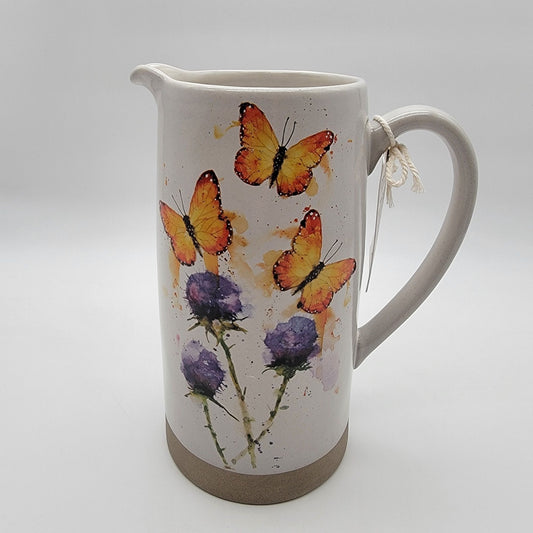Demdaco Dean Crouser Butterfly Trio Stoneware Pitcher