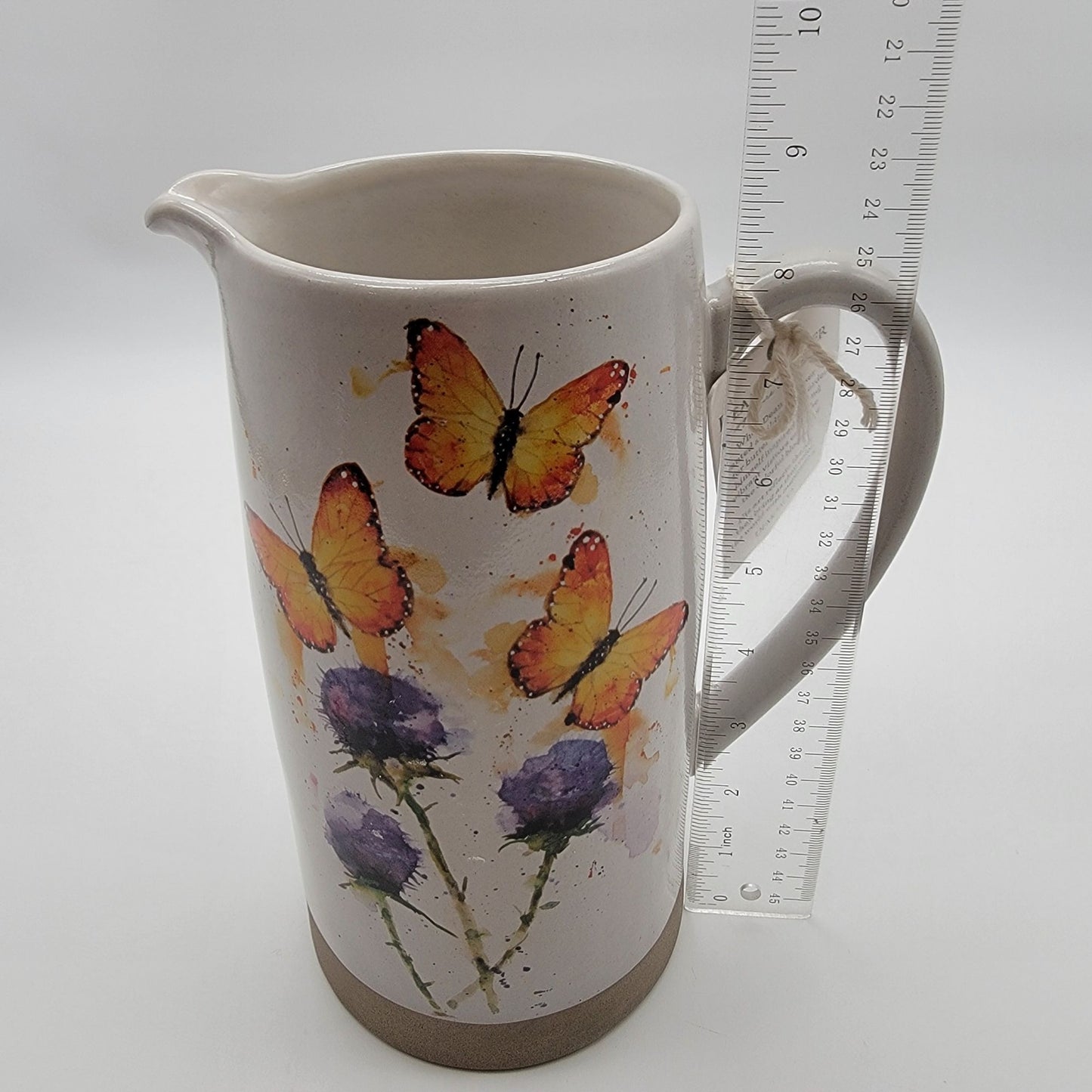 Demdaco Dean Crouser Butterfly Trio Stoneware Pitcher