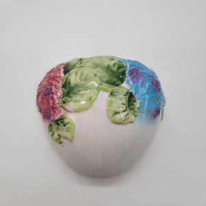1980s Pier 1 Imports Hydrangeas Pottery Wall Pocket