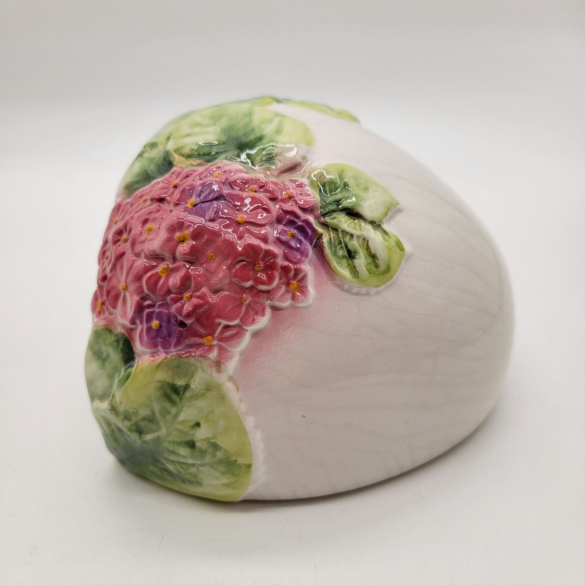 1980s Pier 1 Imports Hydrangeas Pottery Wall Pocket