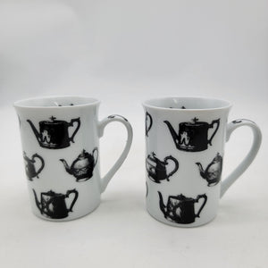 Set Of 2 Paul Cardew Teapot Antique Pewter Pattern Mugs