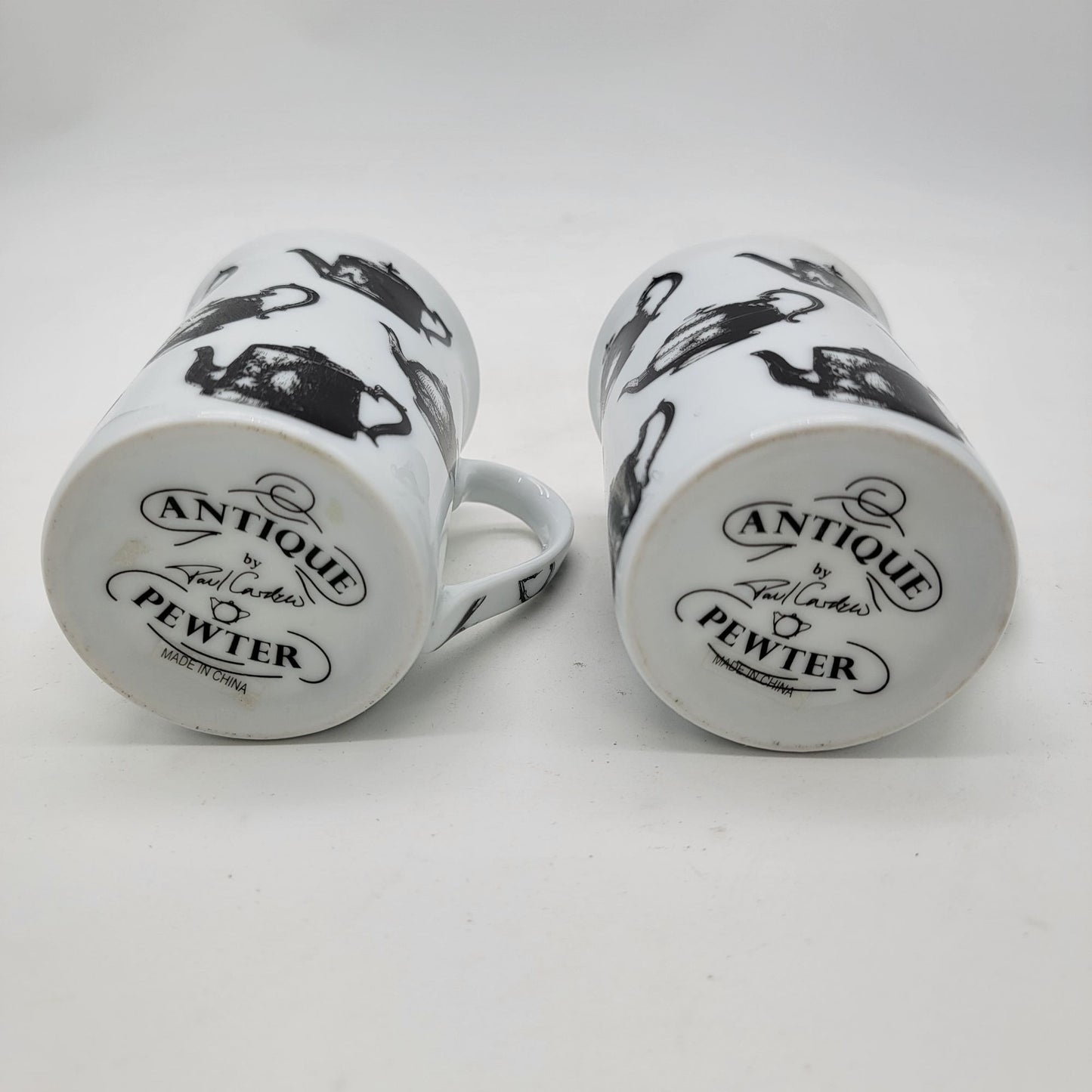 Set Of 2 Paul Cardew Teapot Antique Pewter Pattern Mugs